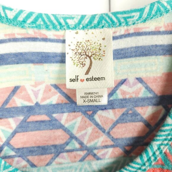 Self Esteem Womens XS X-Small Multicolor Colorful Sleeveless Tank Top - Picture 2 of 7